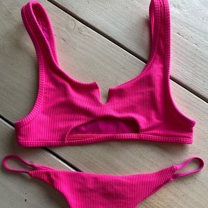 Frankies Bikini Size Medium Fire Hot Pink